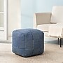 Anji Mountain Branford Ivory Sailor Blue Fabric Square Pouf Ottoman (AMBPF109-1818)~#|#~5C1BEE86-BA2D-464A-BBBDD0FF4D778D23_sc7