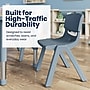 Flash Furniture Emmy Rectangular Activity Table Set, 26.5" x 21.75", Height Adjustable, Natural Woodgrain/Dusty Blue ~#|#~5C9E8547-AA6D-453E-BC5BE998F5F7A292_sc7