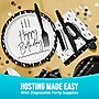 Say Hooray! Golden Wishes Birthday Props Paper Plates and Napkins Set, Multicolor, 48/Pack (DTC9506E702G)~#|#~5CDEEA0F-5E51-45C6-82A43807402E0C2A_sc7