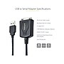 StarTech 3' USB-A to RS-232 Serial Adapter Cable, Male to Male, Black, Prolific Chip, COM Retention (1P3FPC-USB-SERIAL)~#|#~5D928EED-73CC-4F7F-A60EEC73FD9B2C29_sc7