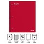 Staples Premium Poly 3-Subject Notebook, 8.5" x 11", College Ruled, 150 Sheets, Red (ST58315)~#|#~5DF754A3-74EE-4F28-8DE54901BF4C7F88_sc7