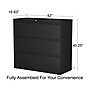 Staples HL8000 Commercial 3-Drawer Lateral File Cabinet, Locking, Letter/Legal, Black, 42"W (23202D)~#|#~5E0B0C10-329C-4123-B4D44C61125B4DF6_sc7
