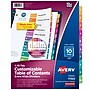 Avery Ready Index Table of Contents Extra-Wide Paper Dividers, 1-10 Tab, Multicolor (11165)~#|#~5E5BB268-0A0D-4707-8193E74B43921C24_sc7