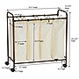 Household Essentials Rolling Laundry Sorter with 4 Removable Washable Bags and Steel Frame, Bronze (HH7173)~#|#~5E7D7E19-C394-462A-9700D9F65DDCC703_sc7