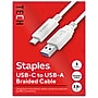 Staples TECH USB-C to USB-A Charging Cable, 3.3 ft, White, Fast Charge/Data Sync Cable for Phone/Tablet~#|#~5EE78851-CC11-4161-9996BD704CC6B94A_sc7