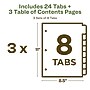 Avery Ready Index Table of Contents EcoFriendly Paper Dividers, 1-8 Tabs, Multicolor, 3 Sets/Pack (11081)~#|#~5EFD5000-AB3D-4057-8405C73D4B7D2B47_sc7