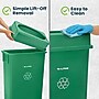 Alpine Industries Polypropylene Recycling Bin with Lid and Dolly, 23 Gallon, Green (ALP477-GRN1-PKD)~#|#~5F38B829-7A41-4C4E-AC8FD3291BFFB157_sc7