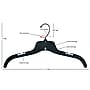 Nahanco 17" Plastic Heavy Weight Top Hanger, Black, 100/Carton (25500BHMG)~#|#~5F5B657C-FEEB-4DBE-A90DC5D9E8510C4A_sc7