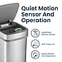 Nine Stars Nova² Stainless Steel UV Odor Neutralizing Sensor Trash Can, 13.2 Gallon, Silver (ONT-50-82SL)~#|#~5F6231B1-ED88-4F15-AFDC817F8923DD55_sc7