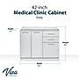 Viva Comfort 36'' H x 42" W Exam Room Medical Cabinet with 24" W Right Side Desk, 2 Doors, 3 Drawers, Gray (90242-NS-GRY-AO)~#|#~5F6F0AA8-F505-434A-93A5E00E130FD5D2_sc7
