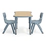Flash Furniture Emmy Rectangular Activity Table Set, 26.5" x 21.75", Height Adjustable, Natural Woodgrain/Dusty Blue ~#|#~5F968651-9B76-4E87-B72503F6149DE6ED_sc7
