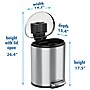 iTouchless SoftStep Semi-Round Stainless Steel Step Trash Can with Hinged Lid, 5.02 Gallon (IP05DSS)~#|#~5F9FCFD3-A284-4D39-B0045EC84482677C_sc7