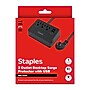 Staples TECH 3-Outlet 3-USB Port Surge Protector, 5', 900 Joules, Black (ST62770)~#|#~5FCAF353-60A2-4B0E-8B363B23E9BC5CF4_sc7