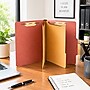 Staples Colored Pressboard Classification Folder, Letter Size, 2 Partitions, Red, Durable Construction, 20/Pack~#|#~5FED63FF-FD1F-4B3B-9005E52AD6FED8C0_sc7