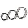 Mind Reader 3-Shelf Metal Honeycomb Hexagon Floating Shelves, Black, 3/Set (WALL3PC-BLK)~#|#~613F017A-BB1B-4FD3-A7800FED0804100D_sc7