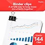 Staples Binder Clips, Medium Size, 0.63" Capacity, Black Steel, 144 Pack - Durable Clips for Office Paper Bundling & Filing~#|#~61722F68-8891-48CE-99126A16096CE001_sc7