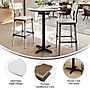 Flash Furniture Acadia 31.25" Round Wooden Dining Table with X-Base, White Faux Marble/Black Base (STRD31WMAT2222B)~#|#~61959022-BA9E-465D-96BCB852D21EF6AD_sc7