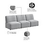 Bush Business Furniture Assemble Modular 3 Seater Sectional Sofa, Fog Fabric (ASM002FGF)~#|#~61A9C445-DBA0-42D0-A36CA1E6DFE7446F_sc7