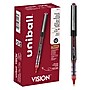 uniball Vision Rollerball Pen, Micro Point, 0.5mm, Red Ink, 12/Pack  (60117)~#|#~87DE4699-C66B-4462-B0F0FEDADCC49069_sc7