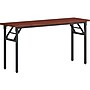Lorell 60"W x 18"D Folding Training Table, Melamine, Mahogany (LLR60747)~#|#~61E2C94D-B370-4FE2-892F68250CB30DCD_sc7
