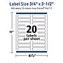 Avery TrueBlock Laser/Inkjet Rectangle Multipurpose Labels, 0.75" x 3.5", White, 500/Pack (94217)~#|#~61FEDF8B-4226-4AEB-87B38909B24251E8_sc7