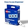 Avery Self-Adhesive Plastic Reinforcement Labels in Dispenser, 1/4" Diameter, Matte White, 1000/Pack (5720)~#|#~622EAF0B-B6B3-44C0-BC874776530C8910_sc7