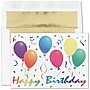 Customizable "Birthday Balloons" Birthday Card, Blank Inside, w/ Gold Lined White Fastick Env, 25/Box~#|#~628D5F7F-4632-4E81-A9A316D14598BAE3_sc7