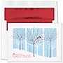 Customizable "Treeline Windows" Holiday Card, Blank Inside, w/ Red Lined White Fastick Env, 50/Box~#|#~63505374-B4C8-422B-91734C08AF0A59E4_sc7