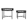 Storied Home Round Bamboo Table Trays on Metal Stands, Black, 2/Set (EC1700)~#|#~638C59A1-28E5-4664-A049E1ABED265F12_sc7