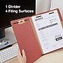 Staples 60% Recycled Pressboard Classification Folder, 1-Divider, 1.75" Expansion, Letter Size, Brick Red, 20/Box~#|#~639473B7-86AB-4B8D-B92CFBCF2643C813_sc7