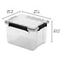 Sterilite 34 Quart Gasket Box with Lid, Plastic, Clear/Black, 4/Carton (39339004)~#|#~63C5870A-A458-41BF-85E275D191269EDA_sc7