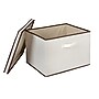 Household Essentials Large Stackable Folding Fabric Wide KD Storage Box With Lid, 12" x 18.5"x 15", 57.7 Qt., Cream (521-1)~#|#~63CCD350-1453-44E1-9D728EDAD779B9C5_sc7