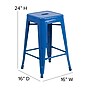 Flash Furniture Kai Indoor-Outdoor Backless Counter Height Stool, Blue with Teal-Blue Seat (CH3132024BLPL2C)~#|#~6429DFC2-8C6A-46FF-BCBD40982634AF37_sc7