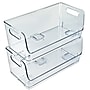 Azar Small Stackable Plastic Wide Pantry Storage Bin, 5" x 12.87" x 5.5", Clear, 4/Pack (556756-4PK)~#|#~6446F035-D271-4D8F-9FEB8058AAAAA7FC_sc7