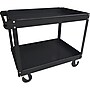 Lorell 2-Shelf Metal Mobile Utility Cart with Caster Wheels, Black (LLR59689)~#|#~644C048E-082E-4CEC-882058B1734DE488_sc7