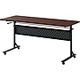 Lorell Shift 2.0 24"W x 60"D Foldable Training Room Table, Laminate, With Wheels, Mahogany/Black (LLR60760)~#|#~6487335C-6871-4184-8DE2B5EADA74A8AB_sc7