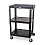 Luxor 3-Shelf Metal Mobile Utility Cart with Lockable Wheels, Black (UCMT1)~#|#~64EB963F-F584-4AE3-A863EA850D6A9841_sc7