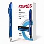 Staples Retractable Gel Pens, Medium Point 0.7mm, Blue Ink, 12 Pack – Sonix Smooth‑Writing Gel Pens with Rubberized Grip~#|#~65F0FFCC-2915-4DD1-96ACE2EDAF2CA3B7_sc7