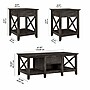 Bush Furniture Key West Coffee Table with 2 End Tables, Dark Gray Hickory (KWS023GH)~#|#~667D7BF8-978C-40E2-835D2B32F55B7D11_sc7