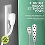 GoGreen Power 15' Extension Cord, 3-Outlet, 16 AWG, White (GG-19615)~#|#~6716BFDB-4066-4C5B-A8A162A615904594_sc7