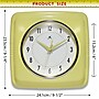 Infinity Instruments Square Retro Yellow Wall Clock, 9.25" (13228YL-4103)~#|#~6760A3BC-B560-4A29-A8F33CDF01B3F1AD_sc7