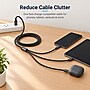 CODi Multi-Charging 4 ft. Braided USB-A Cable with USB-C/Micro USB/Lightning Connectors, Black (A01068)~#|#~67C1809F-FF2A-49DA-8A6115A274E8DFD6_sc7