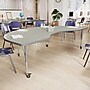 Flash Furniture Wren Kidney Activity Table, 96" x 48", Height Adjustable, Light Gray Top/Silver Frame (XUA4896KDLGTAC)~#|#~67CB6B9B-3232-411C-BA93BF16429D98B0_sc7