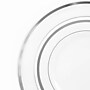 Round Elama Plastic Dinnerware Set, White/Silver, 150 Piece~#|#~67E4094C-E6CE-4DAF-9311A73555ABC1E6_sc7