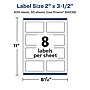 Avery Laser/Inkjet Rectangle Removable Labels, 2" x 3.5", White, 400 Labels/Box (94238)~#|#~685802C8-5686-4034-982F0416AF45BC2B_sc7