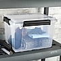 Sterilite 34 Quart Gasket Box with Lid, Plastic, Clear/Black, 4/Carton (39339004)~#|#~686EEDD9-A994-4192-972A5D1C4B232A36_sc7