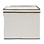 Household Essentials Large Stackable Folding Fabric Wide KD Storage Box With Lid, 12" x 18.5"x 15", 57.7 Qt., Cream (521-1)~#|#~688E33DF-F701-407F-896921214A72A2FE_sc7