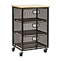 Mind Reader 3-Drawer Rolling Storage Organizer Cart with Wheels, Black (3TMESHC-BLK)~#|#~68A325A0-F698-4BB6-9F20ECA22D28B659_sc7