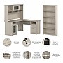 Bush Furniture Cabot 60" L-Shaped Desk with Hutch and 5-Shelf Bookcase, Linen White Oak (CAB011LW)~#|#~68AB10B7-AE1D-4445-9ACD91031C5F2FFB_sc7