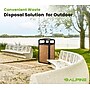Alpine Industries Steel Outdoor Trash Can with Dome Lid, 40 Gallon, Stone (471-40-STO)~#|#~68B25DDB-675B-45F1-A95608561CB8EE64_sc7